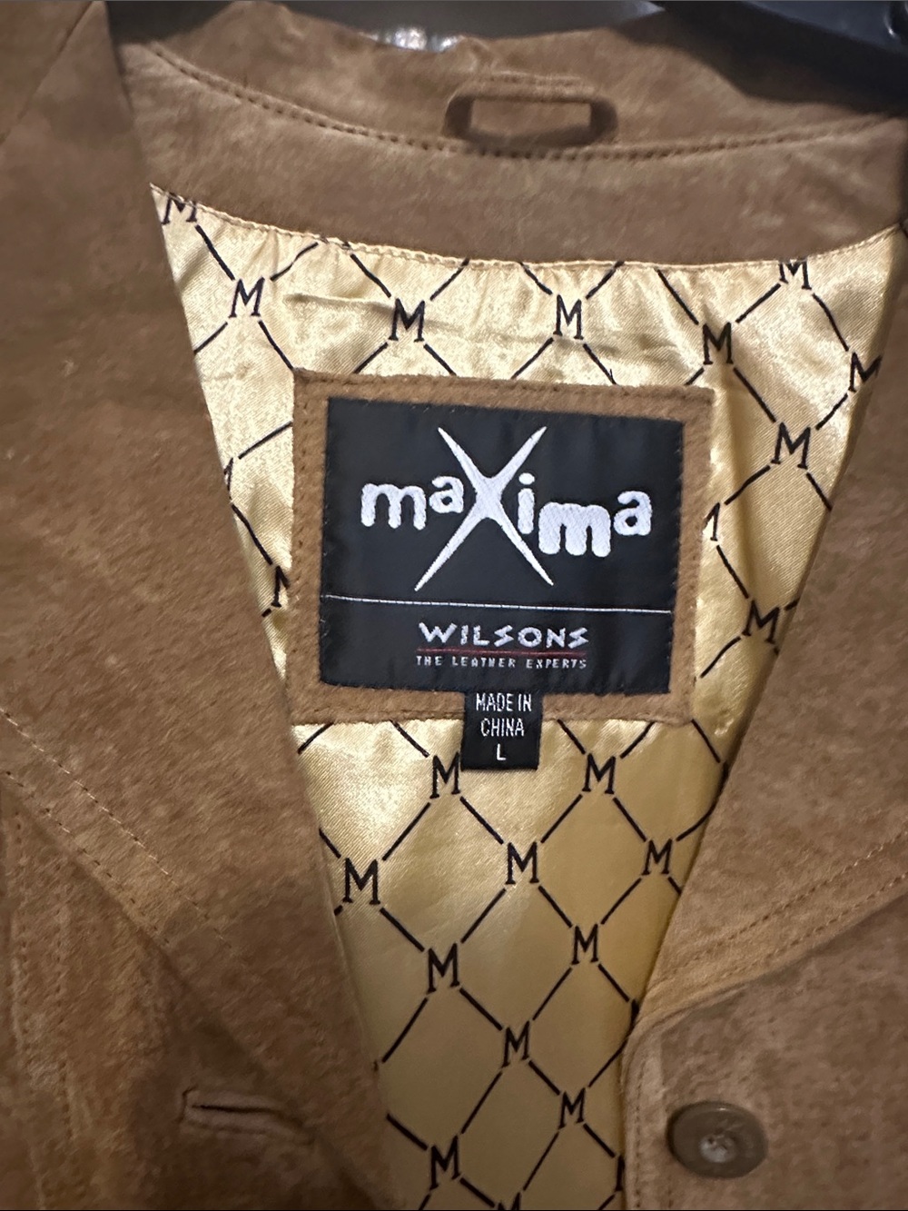Maxima Tan Suede Button-Front Jacket - Picture 2 of 5
